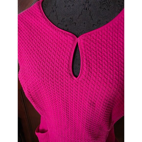 Lands End Womens Sleeveless Textured Sheath Dress Size 10 Pink Pockets - Picture 2 of 8